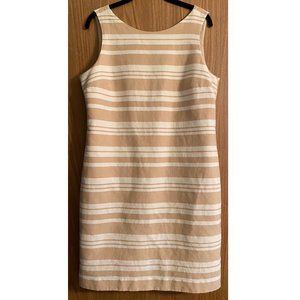Banana Republic Khaki & White Striped Dress - Size: 14